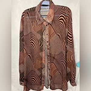 Button Up Mesh Top